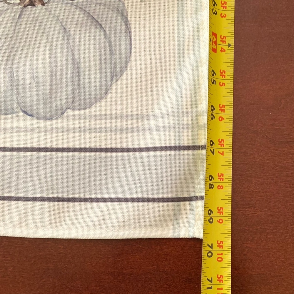 Farmhouse Pumpkin Table Runner - Blue and Gray - Picture 7 of 11